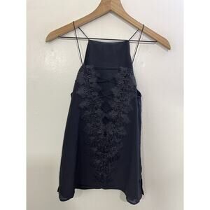 Y2K Slip Silk Top XS Romantic Goth Witch Minimalist Victorian Lace Whimsigoth